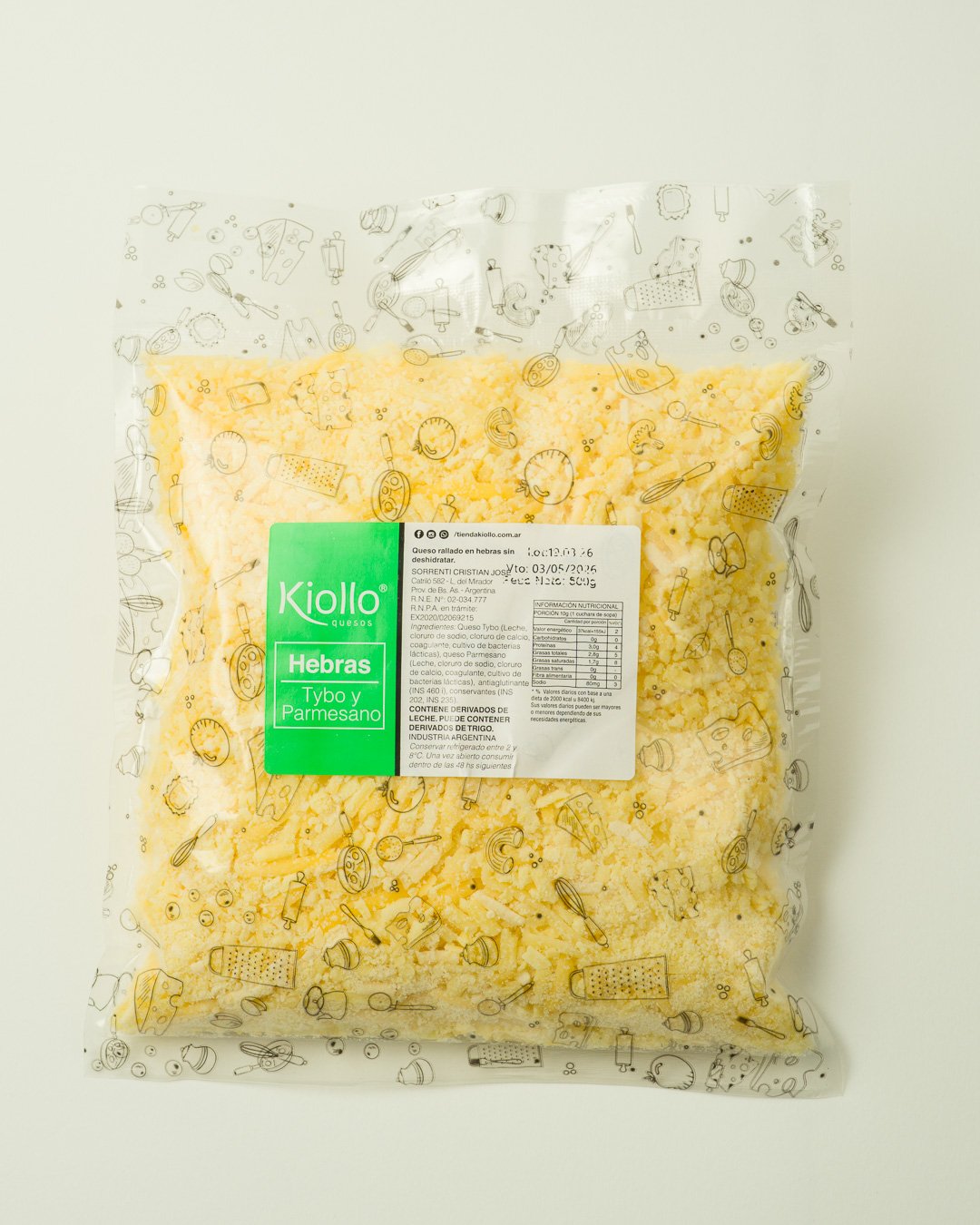 Queso en Hebras Tybo y Parmesano 500 Grs - Image 3