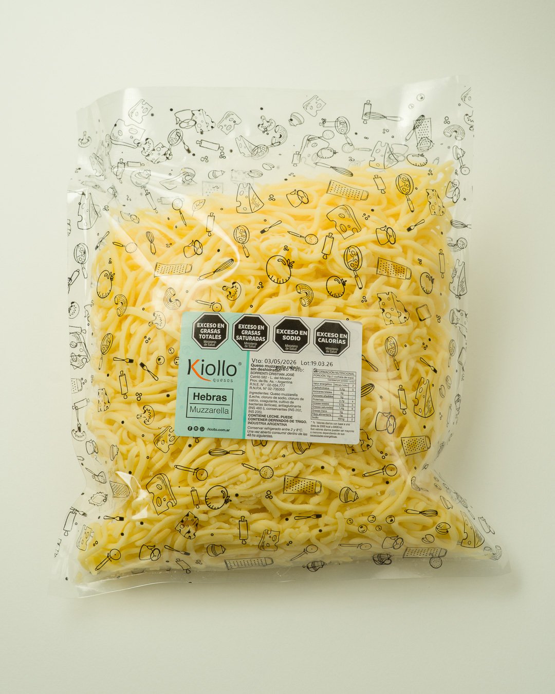 Queso en Hebras Muzzarella 1 Kg - Image 2