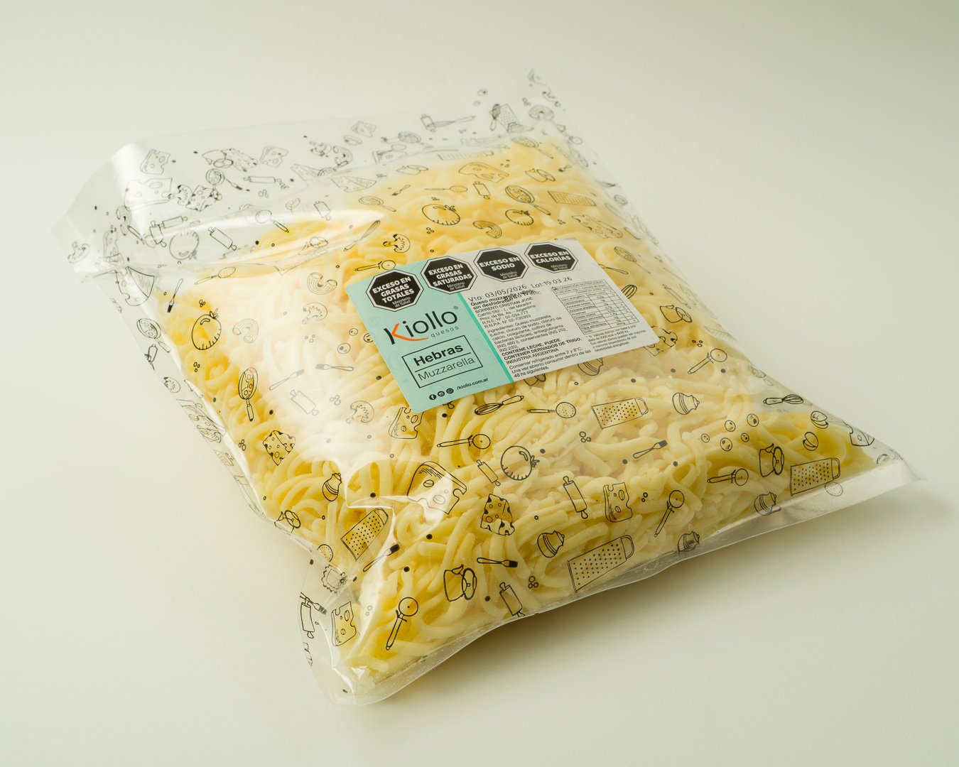 Queso en Hebras Muzzarella 500 Grs